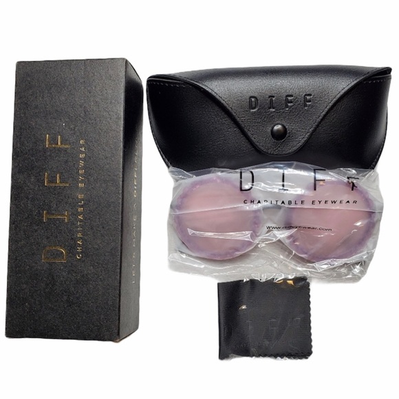 DIFF Dixie Sunglasses Pink Glitter Round Frames - Picture 12 of 13